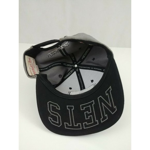 Brooklyn Nets Mitchell and Ness NBA  Black & Gray  Adjustable Cap - Picture 7 of 8